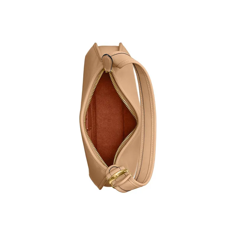 COACH Eve Glove Tanning Saddle Bag, One Shoulder Handbag Tubas Women's Camel-2