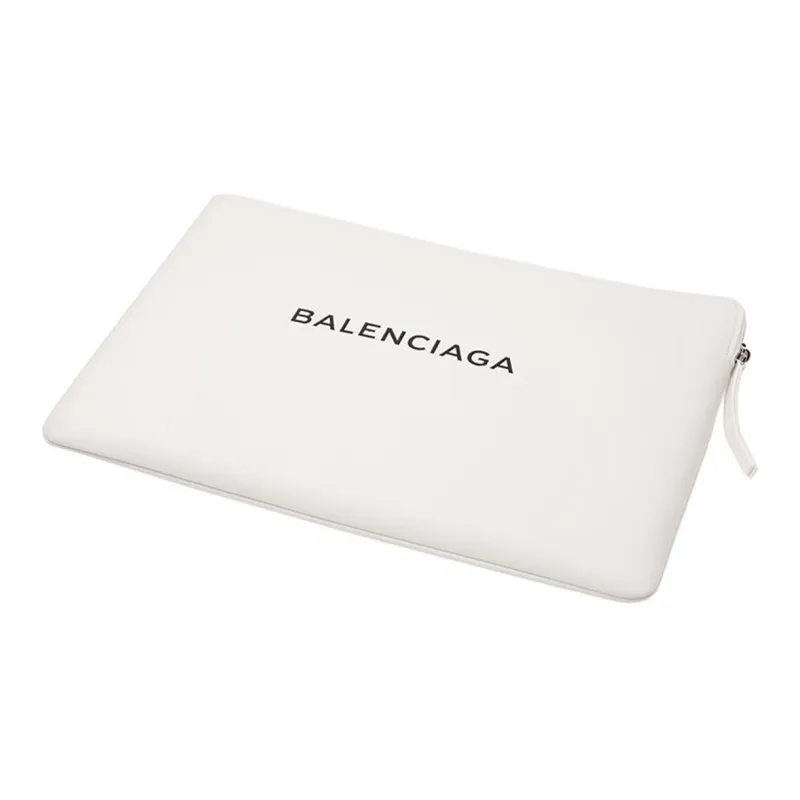 Balenciaga Cow Leather Clutch Women's White-3