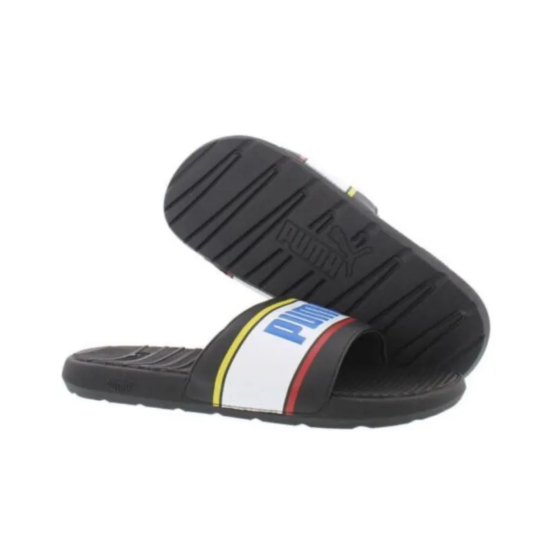 PUMA Cool Cat Rubber Sole Slide Slippers Men's Black White-2