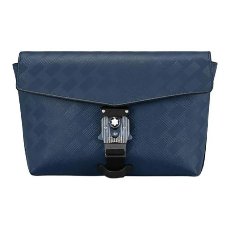 MONTBLANC Leather Handheld Shoulder Bag Crossbody Bag Men's Ink Blue-0