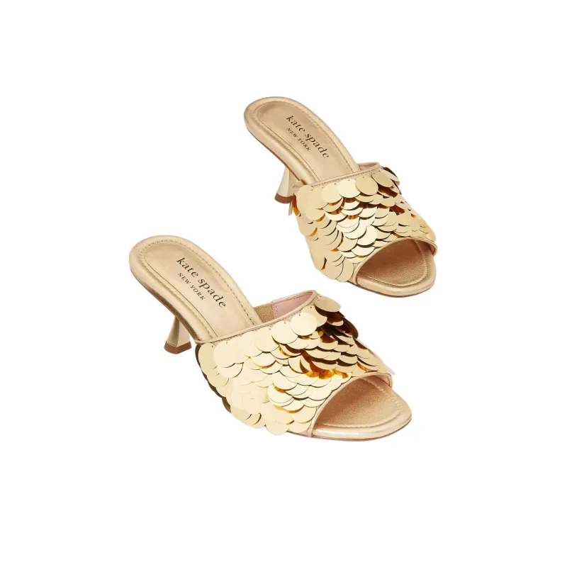 Kate Spade Slide Slippers 6.3cm Women's Gold-2