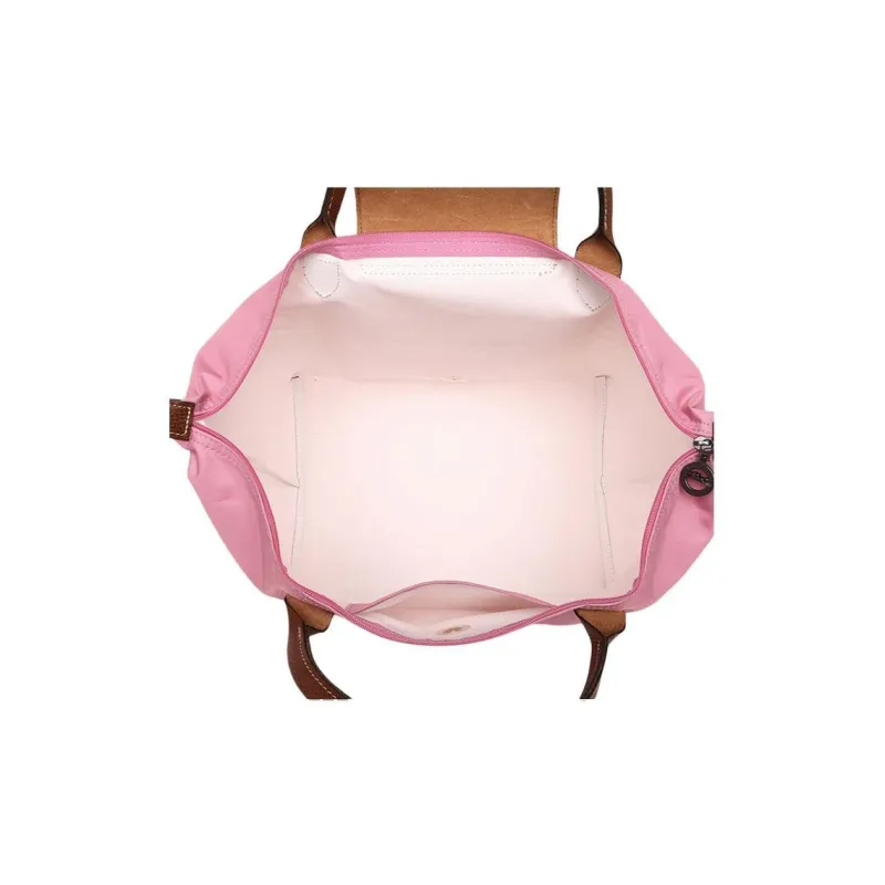 LONGCHAMP Le Pliage Canvas With Cow Leather Detail Dumpling Bag Handbag Medium Size Women's Pink-4