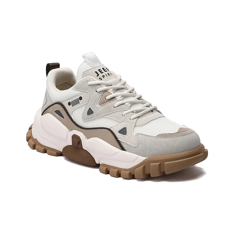 JEEP SPIRIT Chunky Sneakers Men Low Top Shuffleboard White-4