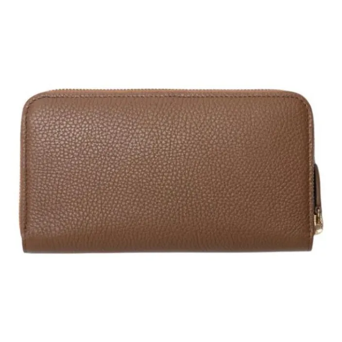 Burberry Cow Leather Wallet Large Size Women's Earth Tone-1