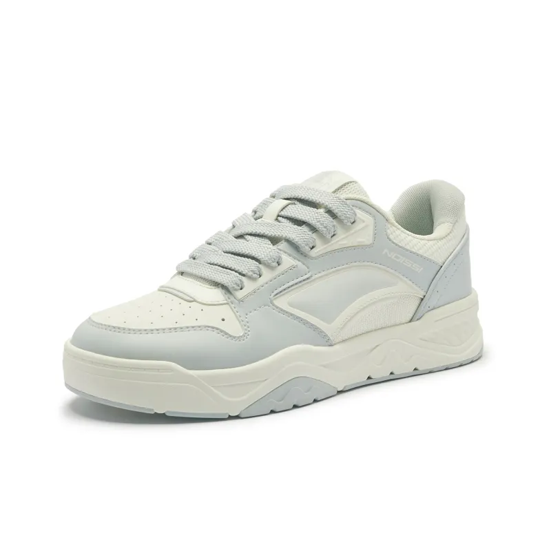 QIAODAN Sea Salt 2.0 Height Increasing Balance Slip Resistant Low Top Skateboard Shoes Men's Ivory Gray Silver-2