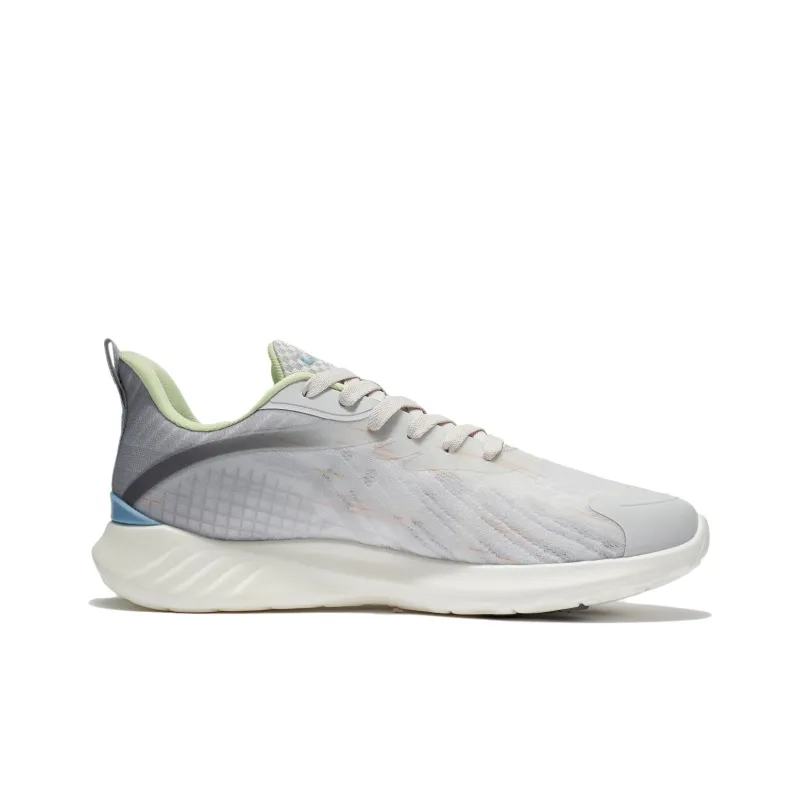LiNing Qingyi Cushioned Wear-Resistant Breathable Low-Top Running Shoes Men's Gray-1