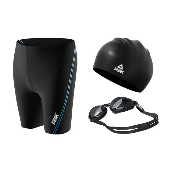 PEAK Swimming Sets Polyester Elastane Seaside Vacation With Hot Spring Men's Black-2