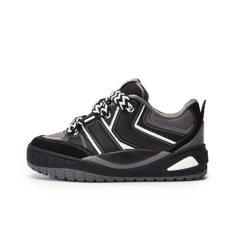 Kappa Anti Slip Wear Resistant Low Top Skateboard Shoes Unisex Black-0