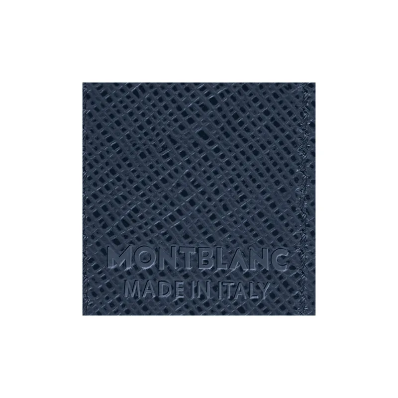 MONTBLANC Grain Cow Leather Pen Pouch Storage Bag Unisex Ink Blue-4