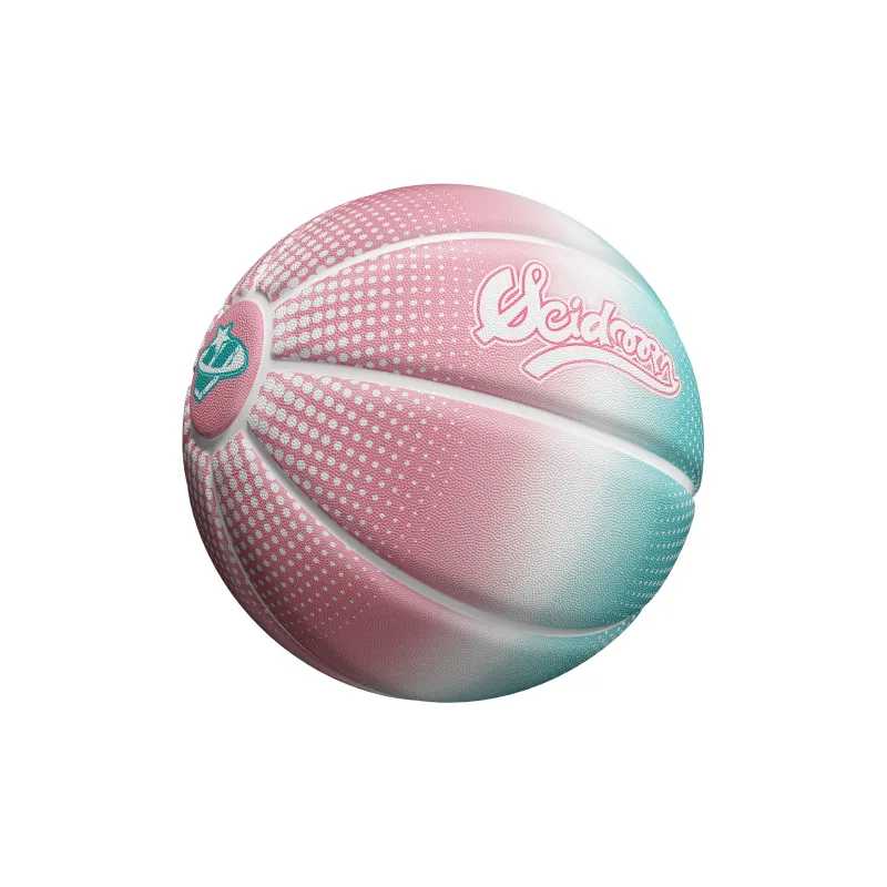 VEIDOORN Rubber Basketball Pink Green Gradient Size 7/5, Size 6 Training-1