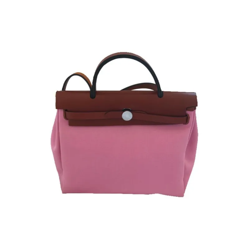 HERMES Herbag Zip Canvas Bag, Handbag, Shoulder Bag, Crossbody Bag Women's Pink-0