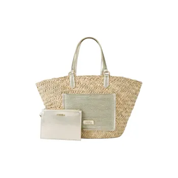 Kurt Geiger London Weave Grass Straw Woven Handbag Women's Beige