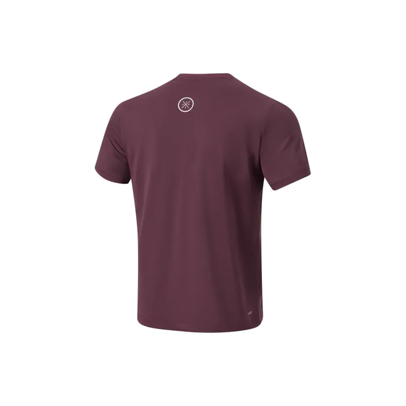LiNing T Shirt Men's Dark Red Purple-1