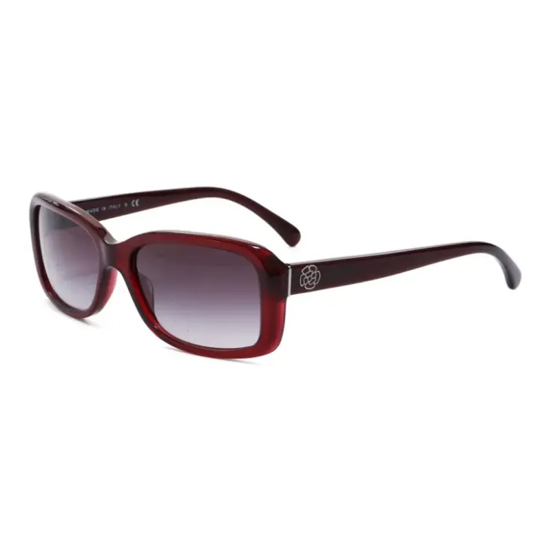 CHANEL Pre-Owned 2000s Camellia Print Rectangle-framed Sunglasses-0