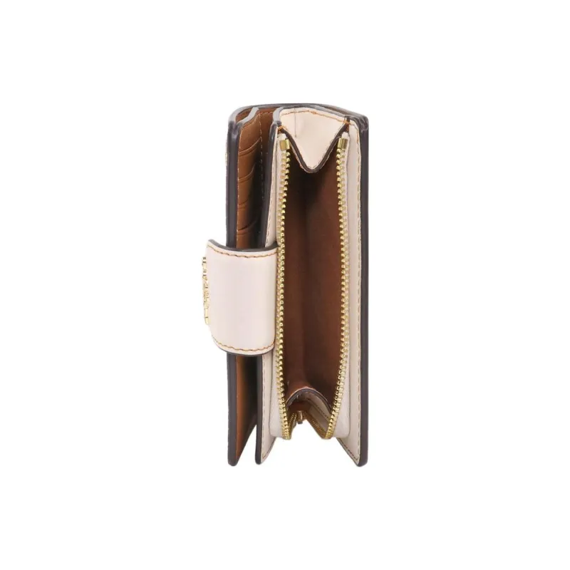 COACH Corner Zip Cow Leather Clutch Wallet Women's Ivory White-2