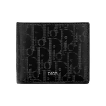 DIOR Leather Wallets Card Holders Men's Black