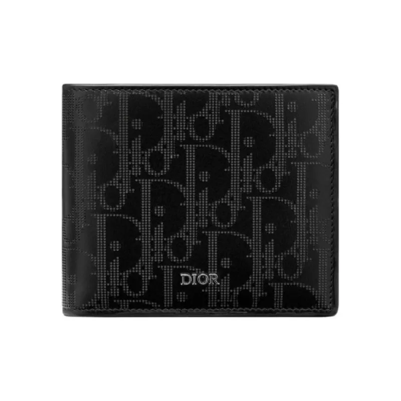 DIOR Leather Wallets Card Holders Men's Black-0
