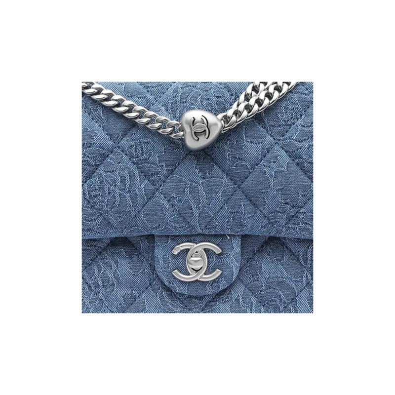 CHANEL Denim Flap Bag, Shoulder Bag, Crossbody Bag Tubas Women's Blue-4