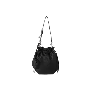 Coca Cola Nylon Twill 3D Effect Letter Embossed Shoulder Bag Women's Black