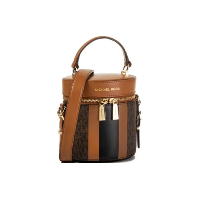 MICHAEL KORS Bedford Leather Shoulder Bag Crossbody Bag Handbag Medium Size Women's Brown Monogram-1