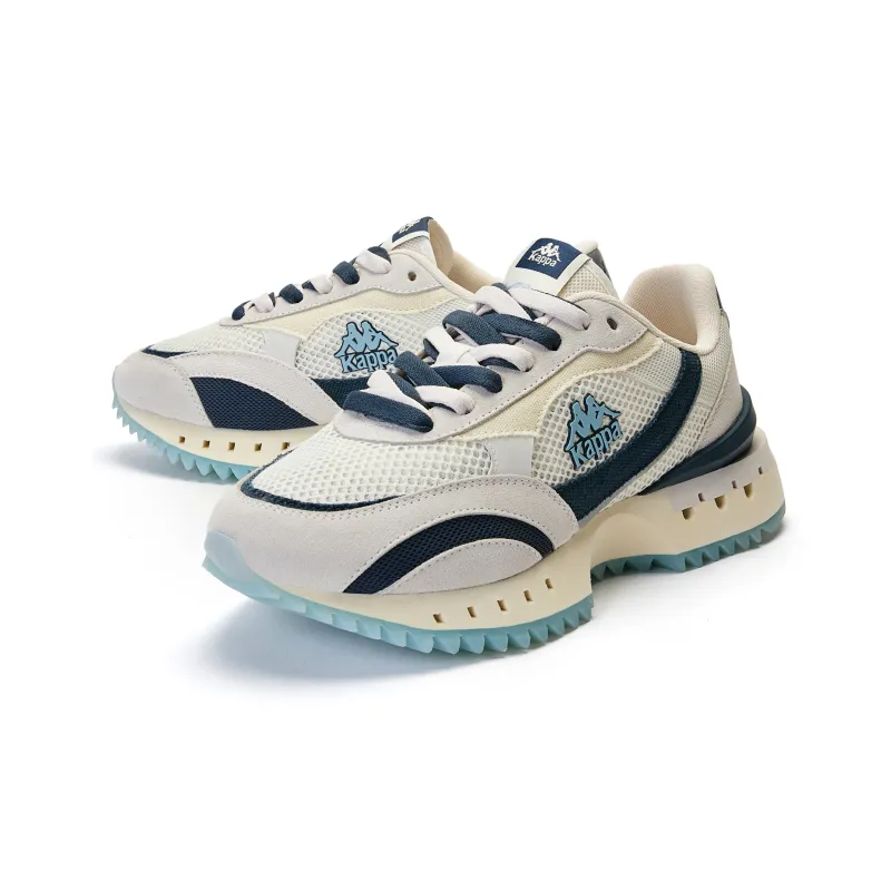 Kappa Anti Slip Wear Resistant Low Top Casual Running Shoes Unisex White Blue-4