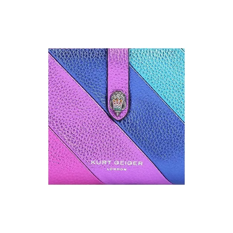 Kurt Geiger London Pebbled Cow Leather Wallet Women's Rainbow Multicolor-4