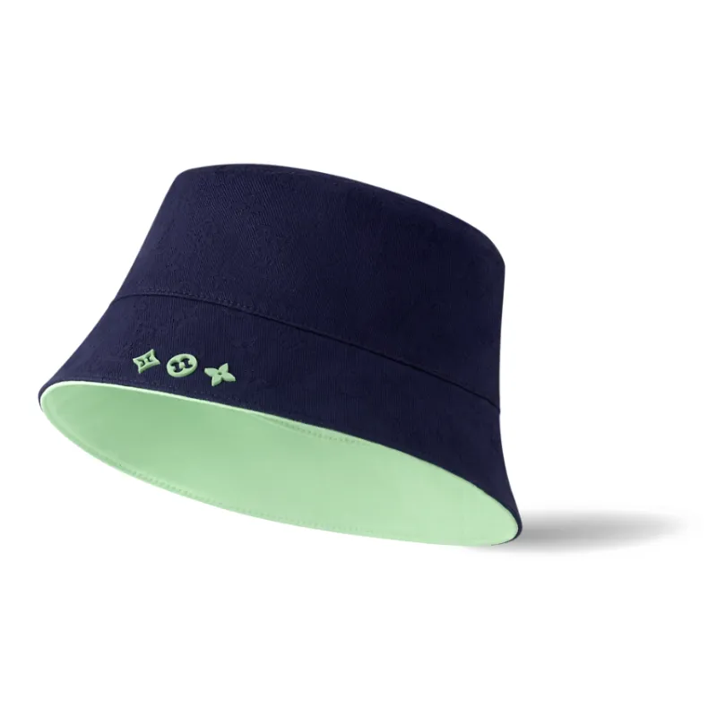 LOUIS VUITTON Cotton Polyester Bucket Hats Unisex Green-2