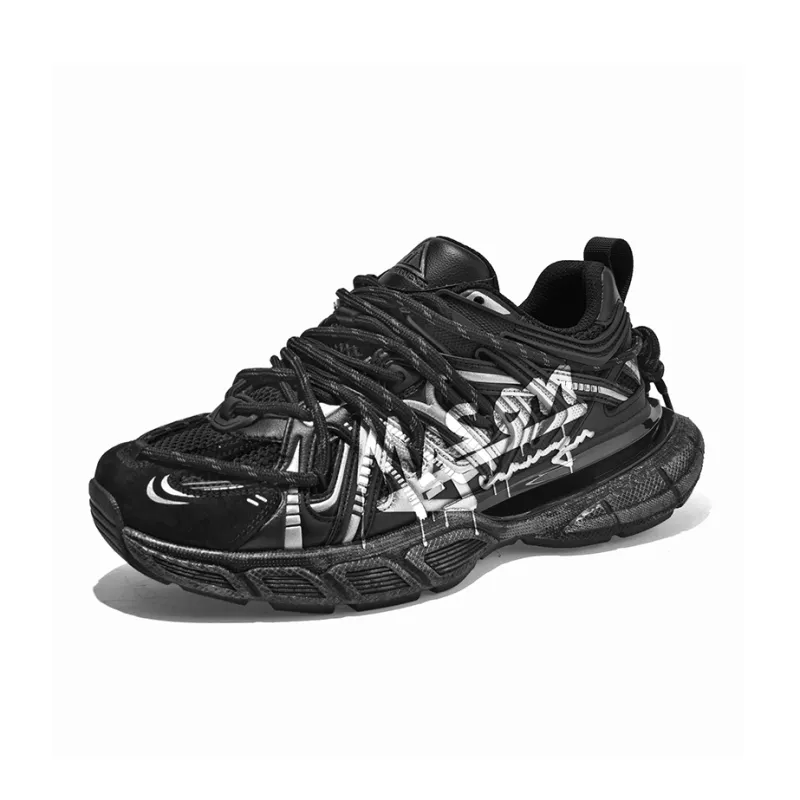 Masongarments Cage Series Abrasion Resistant, Breathable, Lightweight, Height Increasing Low Top Chunky Sneakers Unisex-37