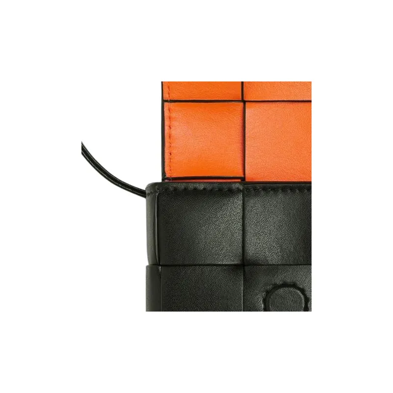 Bottega Veneta CASSETTE Cow Leather Earphone Case Men's Dark Green & Wood Melon-5