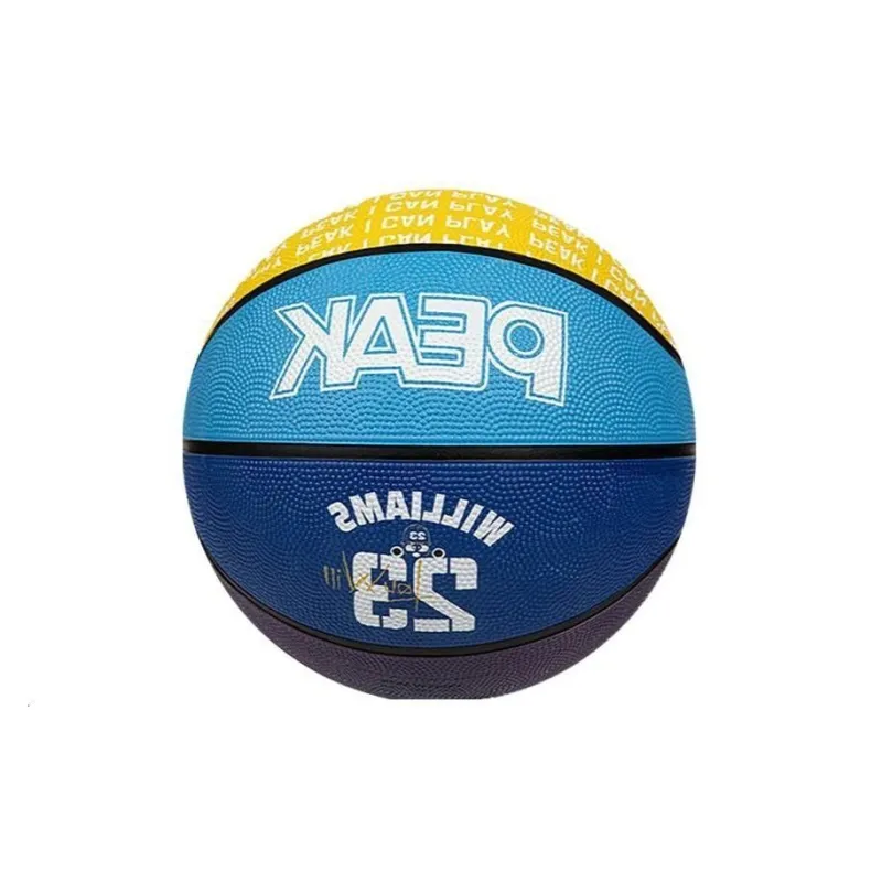 PEAK Rubber Basketball Purple Blue Yellow Size 7 Training Match Unisex-1