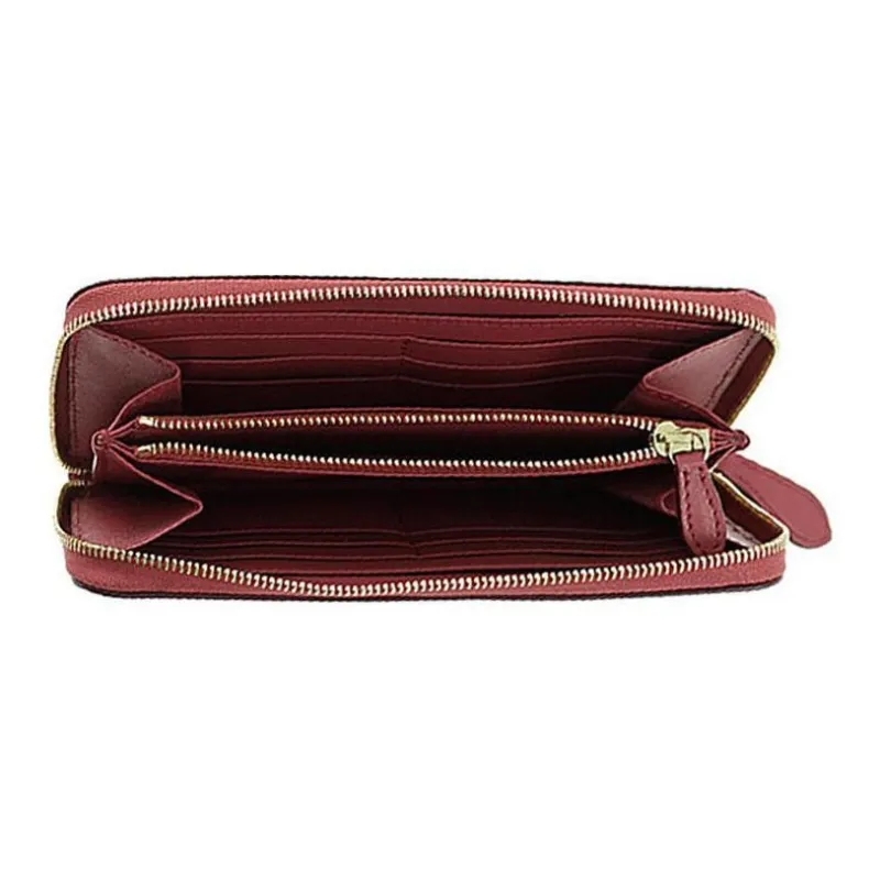 Burberry PVC With Calfskin Card Holder Wallet Women's Red-3