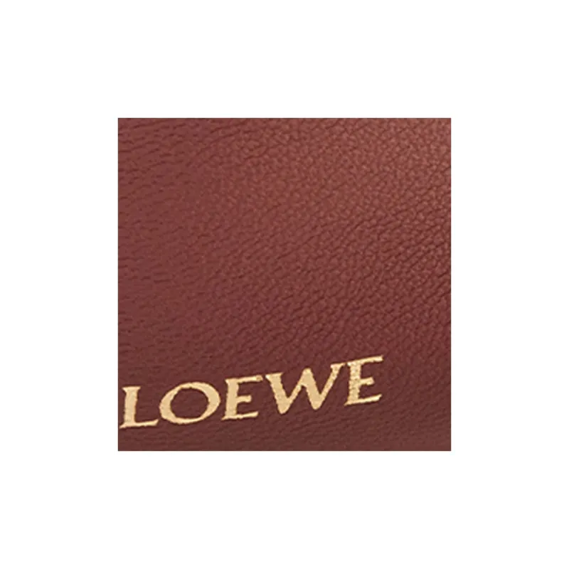 LOEWE Flamenco Nappa Sheepskin One Shoulder Crossbody Clutch Mini Women's Dark Brick Red-6