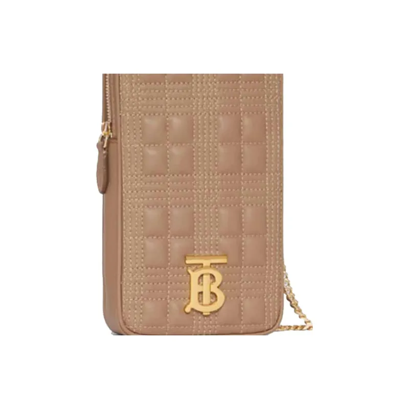 Burberry Lola Lola Bag Lambskin Storage Bag Cell Phone Pouch Shoulder Bag Crossbody Bag Mini Women's Camel-4