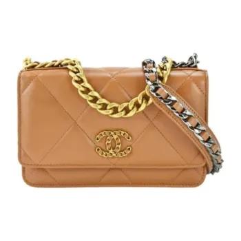 CHANEL 19BagWOC Goatskin Handbag, Shoulder Bag, Crossbody Bag Women's Brown