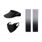 Black Gray Gradient Cooling Arm Sleeves+Black Visor Cap+Black Face Mask