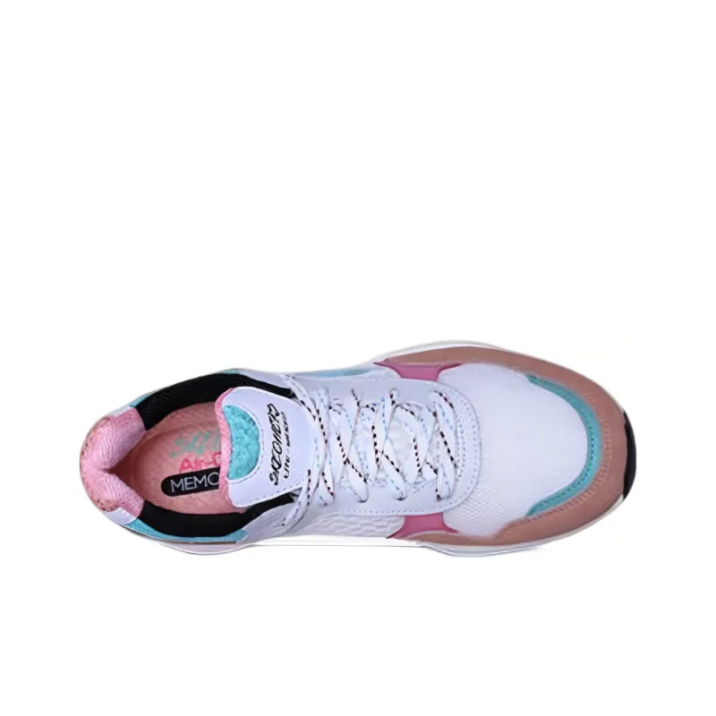 Skechers Meridian Cushioning Anti-Slip And Wear-Resistant Low-Top Casual Shoes Women's White Pink Blue-2