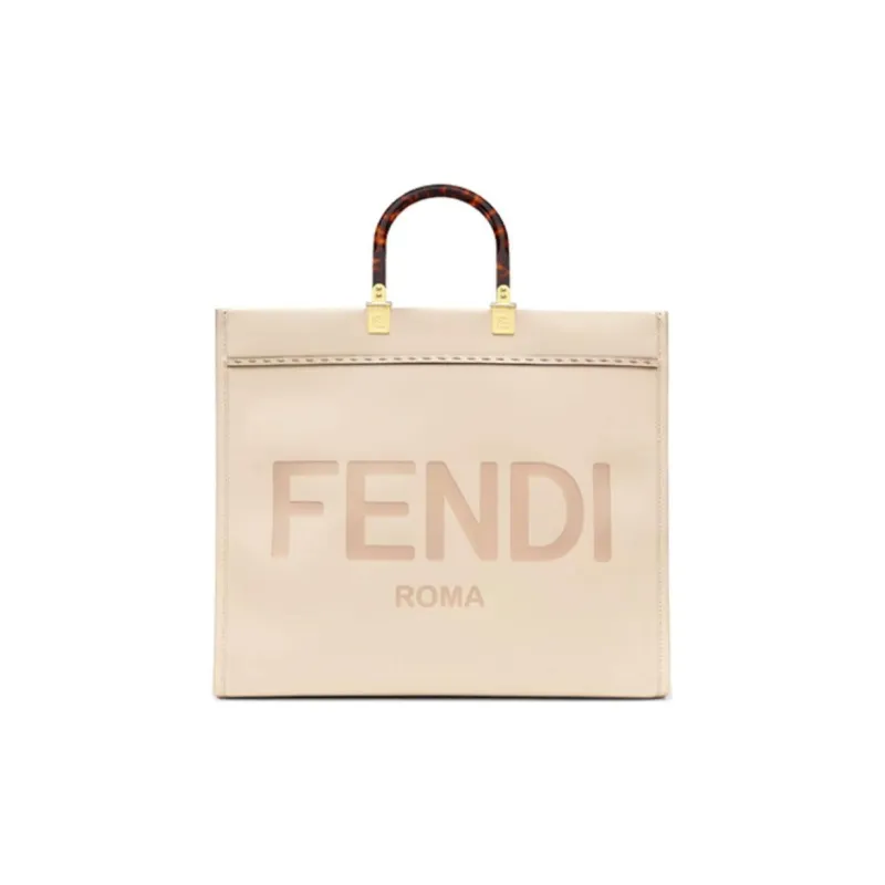 FENDI Sunshine Leather Sunlight Bag Tote Bag Shopping Bag Handbag Large Size Women's Pink-0