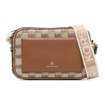 MICHAEL KORS Maeve Calfskin Patchwork Fabric Shoulder Bag Crossbody Bag Women's Brown