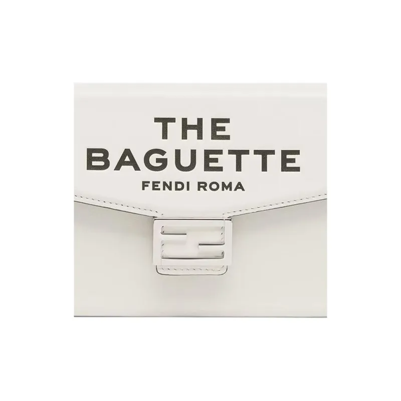 FENDI Marc Jacobs Collaboration Capsule Collection Baguette Calfskin Cell Phone Pouch Shoulder Bag Mini Men's White-3
