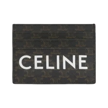 CELINE Canvas Coin Purses Card Holders Men's Black