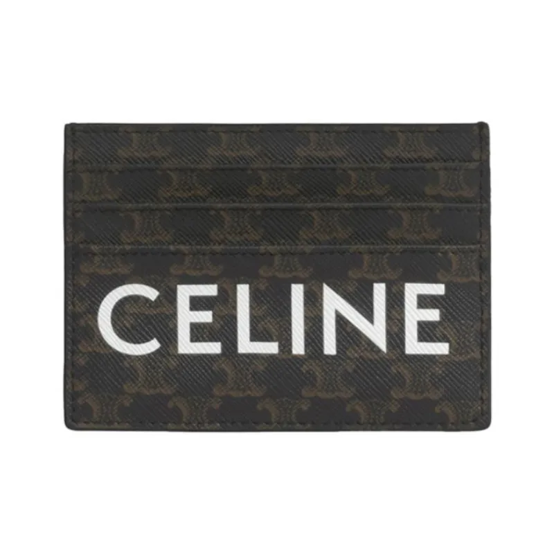CELINE Canvas Coin Purses Card Holders Men's Black-0