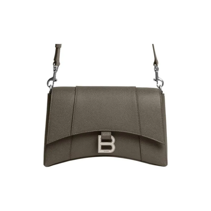 Balenciaga Downtown Soft Textured Calfskin Shoulder Bag Crossbody Bag Extra Small Men's Dark Green-0