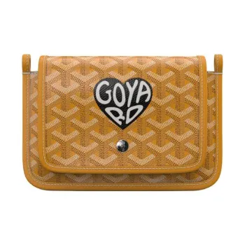 GOYARD Plumet Canvas With Leather Envelope Bag Crossbody Bag Shoulder Bag Unisex Yellow/Black Small Heart