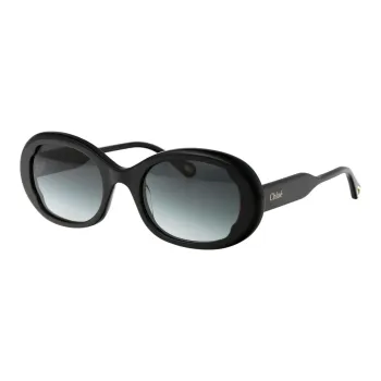 Chloe Acetate Oval Sunglasses Women's Black