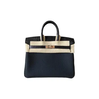 HERMES Birkin Touch Matte Finish Crocodile And Togo Calfskin Birkin Bag Handbags Women's Black
