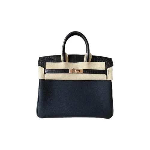 HERMES Birkin Touch Matte Finish Crocodile And Togo Calfskin Birkin Bag Handbags Women's Black