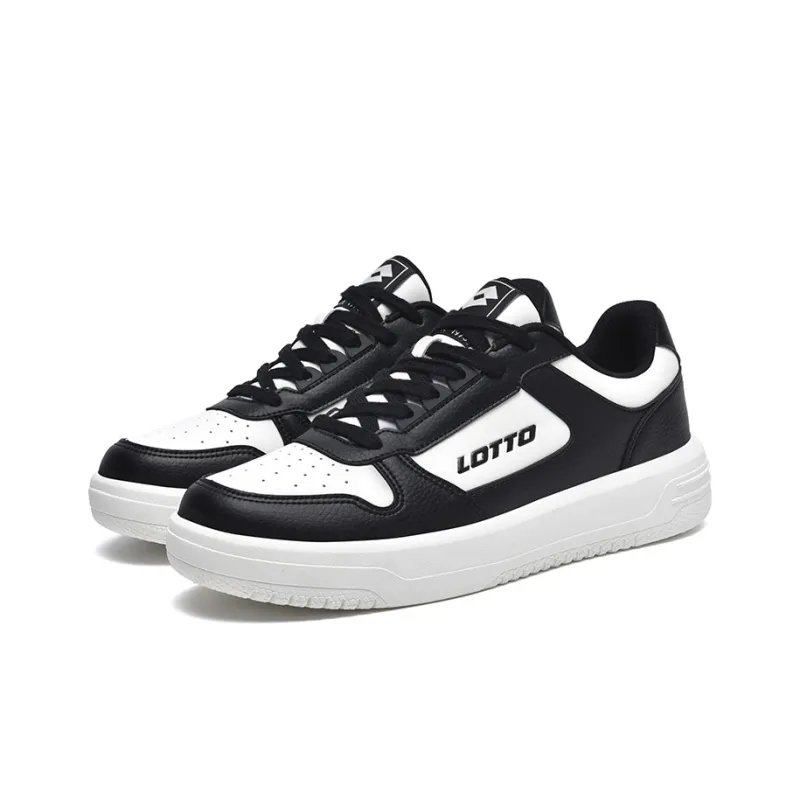 LOTTO Slip Resistant Cushioning Wear Resistant Low Top Skateboard Shoes Men's White Black-3