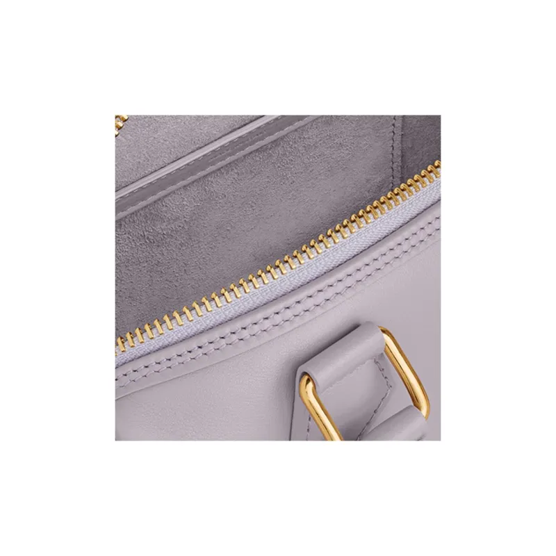 CELINE Cuir Triomphe Triumph Cow Leather Boston Bag Shoulder Bag Crossbody Bag Handbag Small Size Women's Light Lilac-3
