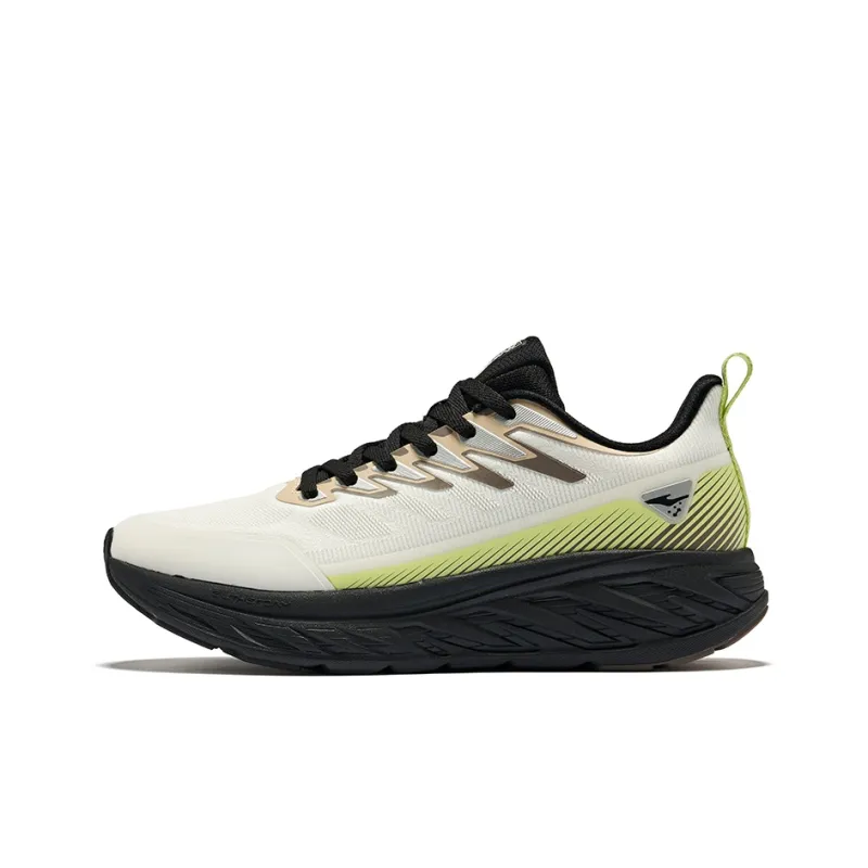 Erke Durable Breathable Low-Top Running Shoes Men's Microcrystal White Wheat Green-0