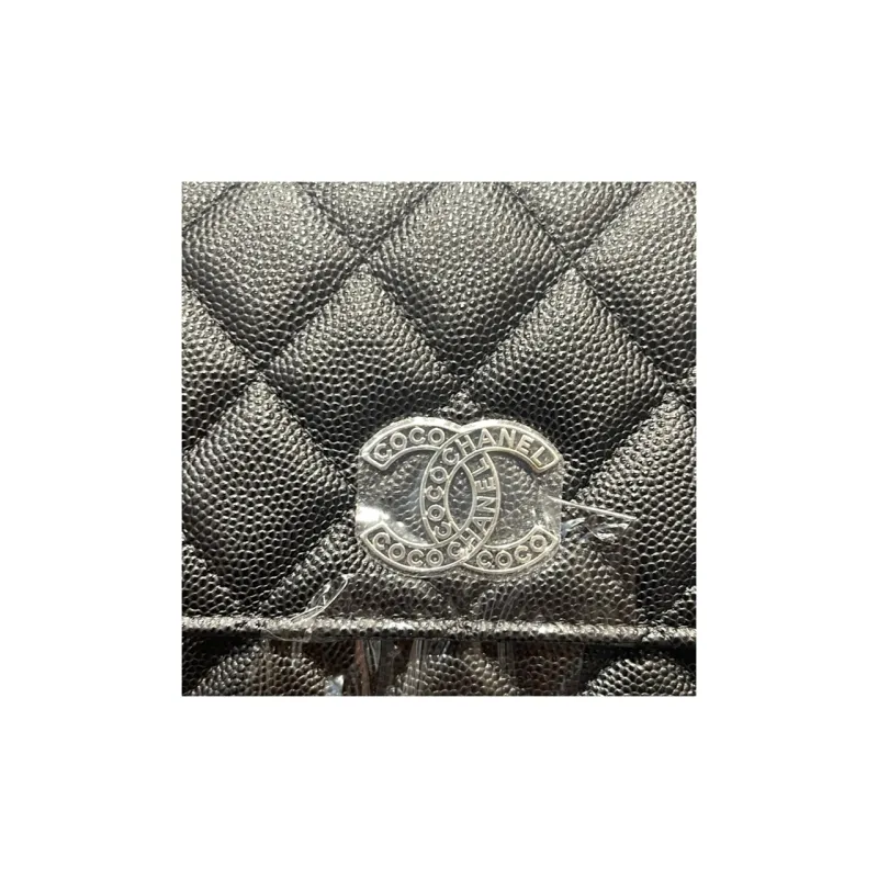 CHANEL WOC Caviar Cow Leather Crossbody Bags Women's Black-2